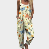 Silvia | Cozy Butterfly Print Strappy Jumpsuit