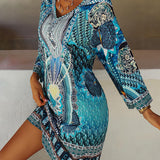 Emelia - Colorful Bohemian Print Dress