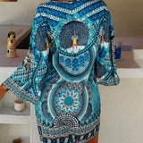 Emelia - Colorful Bohemian Print Dress