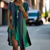 Genna - Bohemian Gradient Casual Dress