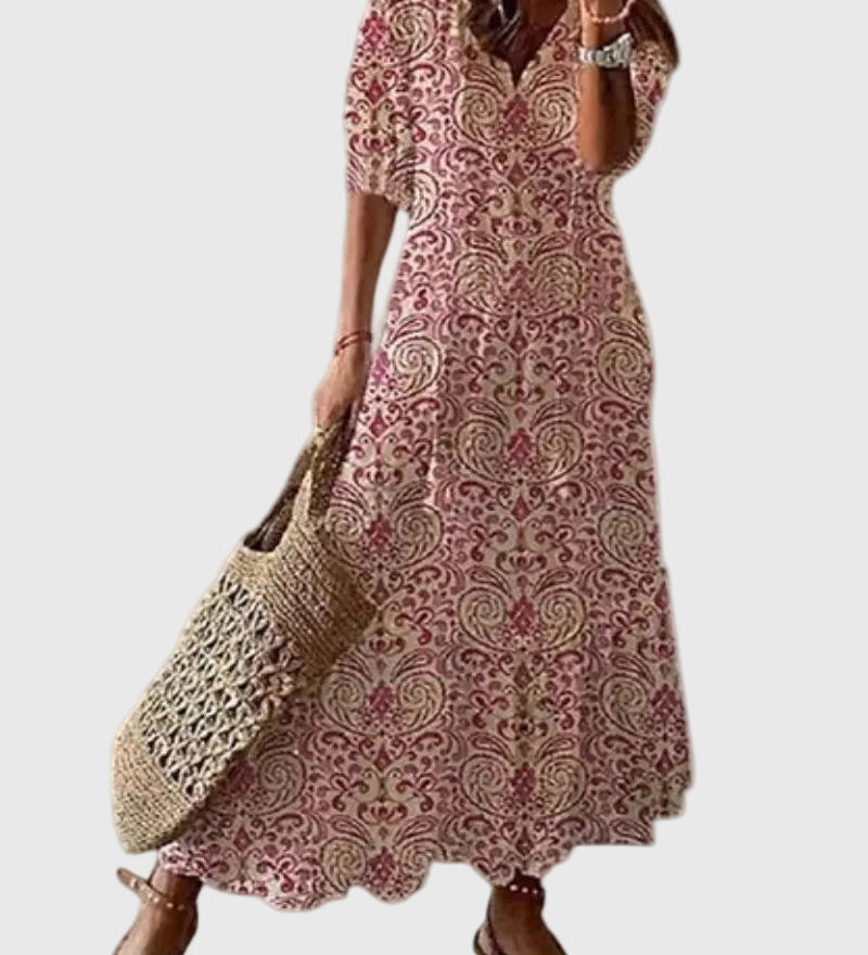 Amalia | Retro Bohemian Maxi Dress for Summer