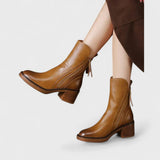 Garciel - Stylish Leather Ankle Booties