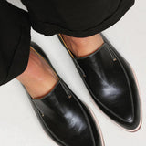 Zofia™ | Black Patchwork Moccasins