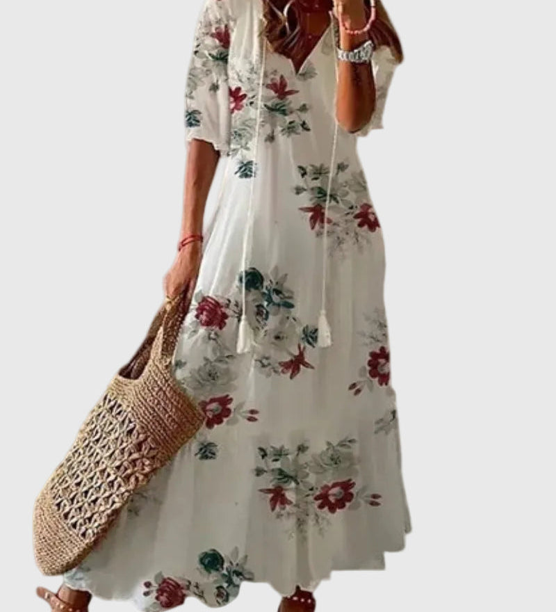 Amalia | Retro Bohemian Maxi Dress for Summer