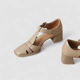 Elyxiana | T-Strap Orthopedic Block Heels