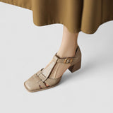 Elyxiana | T-Strap Orthopedic Block Heels