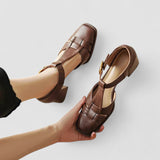 Elyxiana | T-Strap Orthopedic Block Heels
