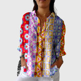Vibrant Printed Blouse with a Lightweight Design