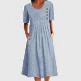 JARNA | Striped Mid-Length Dress