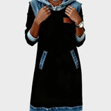 Raymonde - Denim-Effect Hooded Sweat Dress