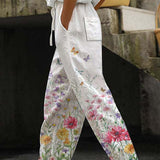 Colorful Patterned Flowing Pants for Women