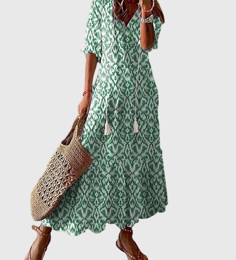 Amalia | Retro Bohemian Maxi Dress for Summer
