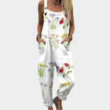 Julia | Cozy Floral Print Strap Pants