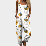 Carla | Cozy Bee-Print Jumpsuit with Comfortable Straps