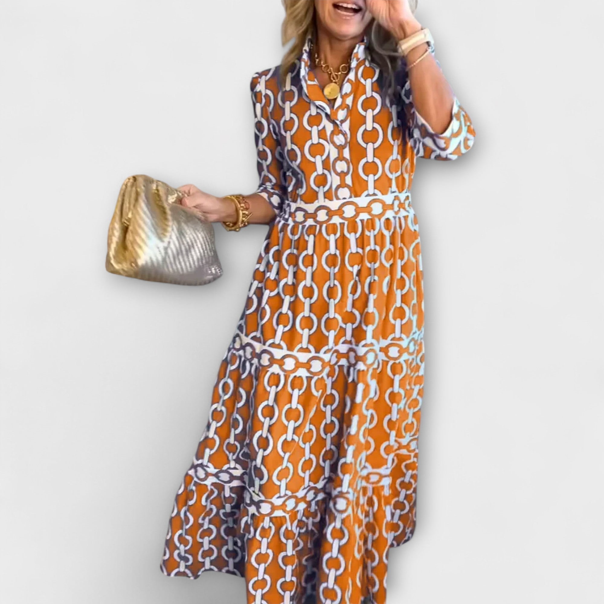 JULIANA | Chain Pattern Midi Dress