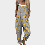 Patricia | Stylish Green Strappy Jumpsuit with Fun Print