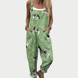 Daniela | Cozy Elephant Print Strappy Jumpsuit