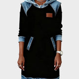 Raymonde - Denim-Effect Hooded Sweat Dress