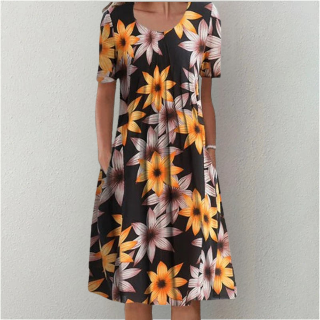 Hailey | Chic Floral Dress with Pockets for Effortless Style