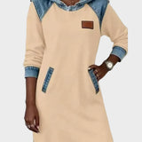 Raymonde - Denim-Effect Hooded Sweat Dress