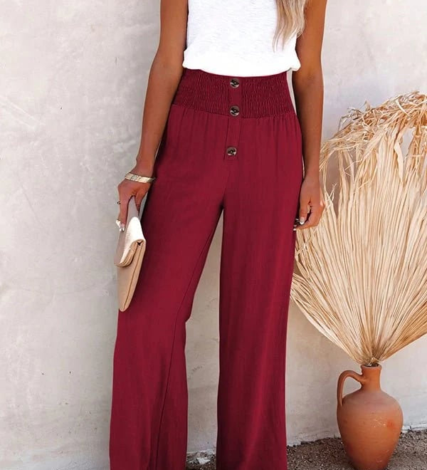Riana - Relaxed Fit High-Waisted Trousers