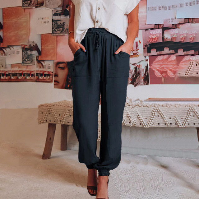Kaeli – Stylish Joggers with Adjustable Tie