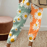 Colorful Patterned Flowing Pants for Women