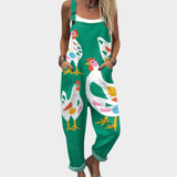 Maria | Cozy Duck Print Strap Jumpsuit