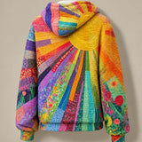 Dawnella | Bohemian Multi-Color Patchwork Hoodie