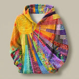 Dawnella | Bohemian Multi-Color Patchwork Hoodie
