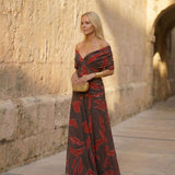 Poppy | Sophisticated Leaf Pattern Dress