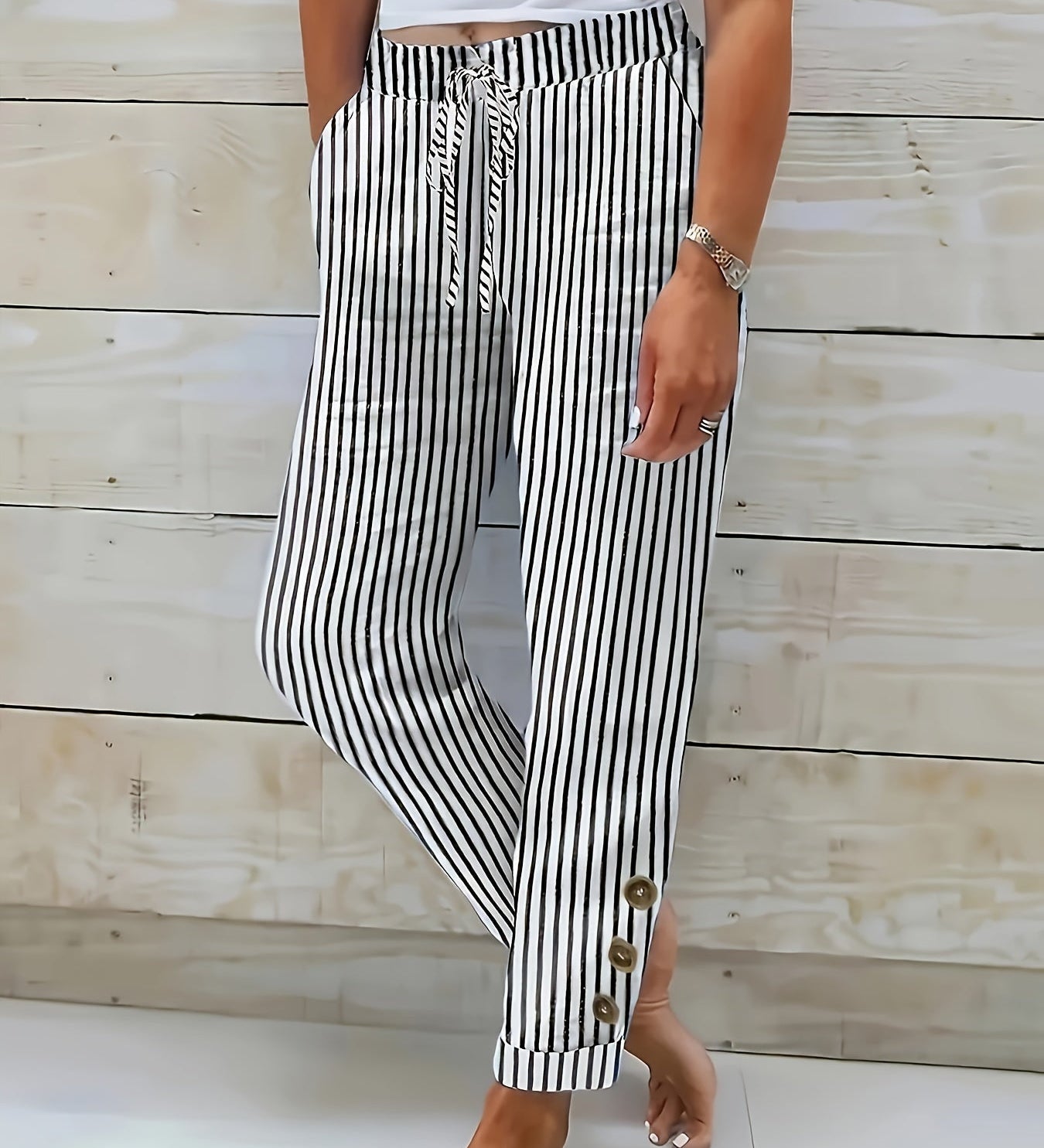 Raquelle - Relaxed Fit Striped Pants