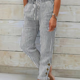 Raquelle - Relaxed Fit Striped Pants
