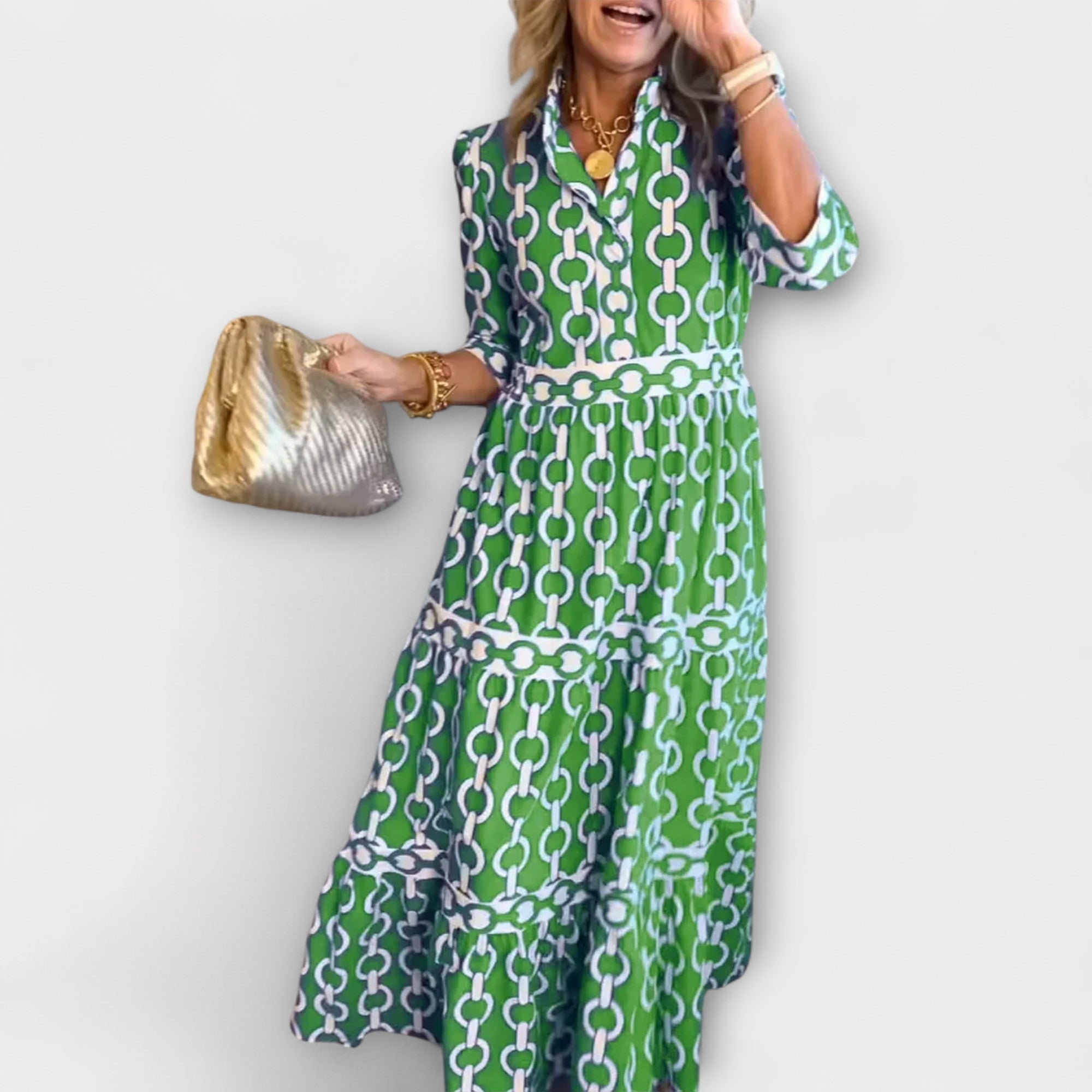JULIANA | Chain Pattern Midi Dress