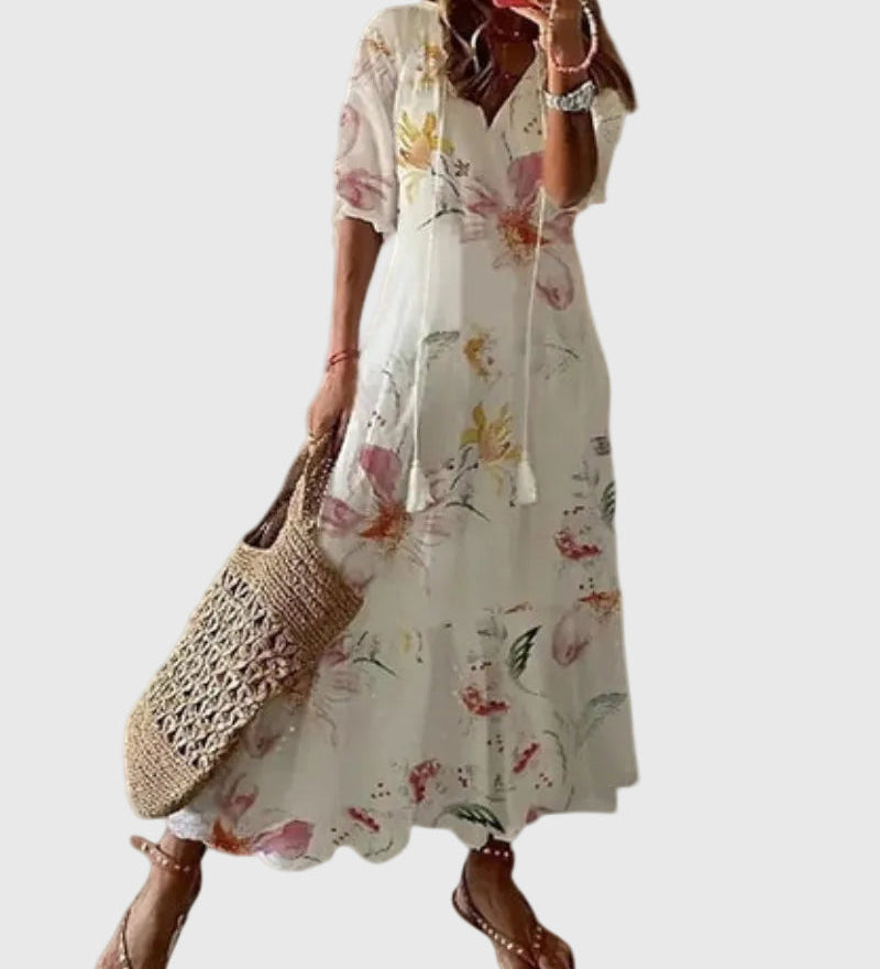 Amalia | Retro Bohemian Maxi Dress for Summer