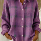 Rebecca | Checked Casual Knitted Gilet