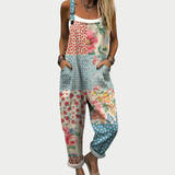 Cristina | Floral Patchwork Strappy Jumpsuit