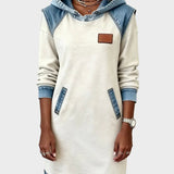 Raymonde - Denim-Effect Hooded Sweat Dress