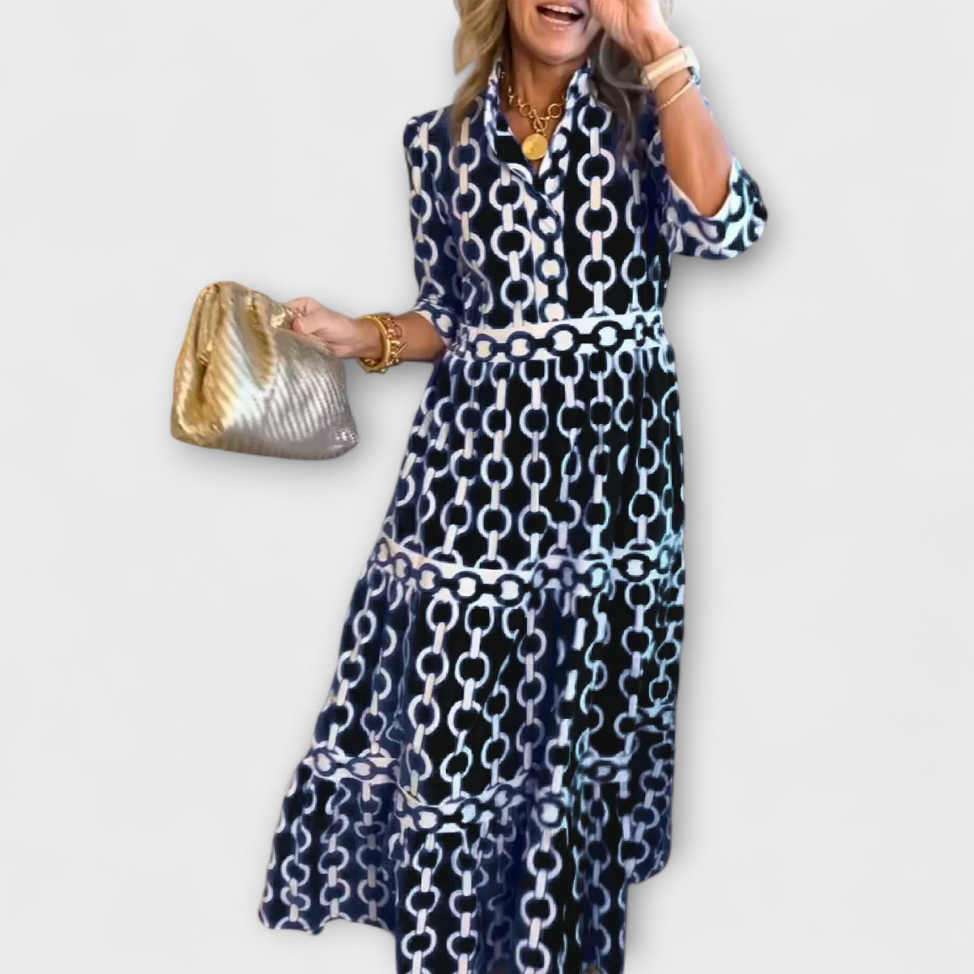 JULIANA | Chain Pattern Midi Dress