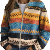 Yseult™ | Multicolor Zigzag Knit Cardigan