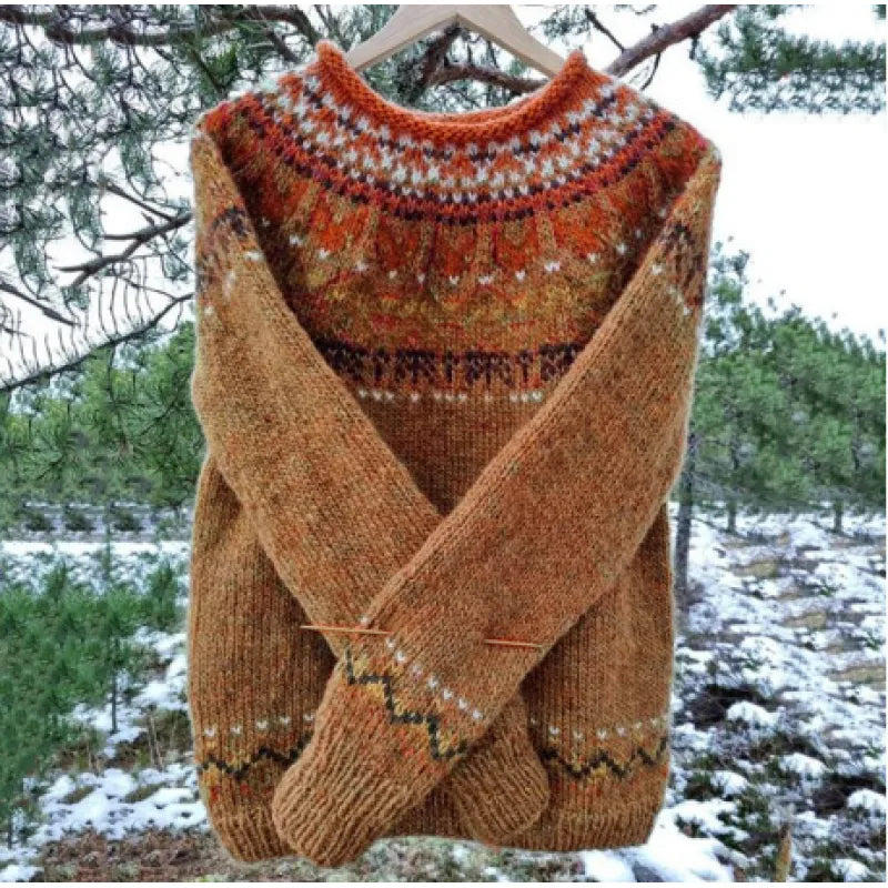Benedetta | Merino Wool Sweater Featuring Nordic-Inspired Shoulder Design