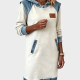 Raymonde - Denim-Effect Hooded Sweat Dress
