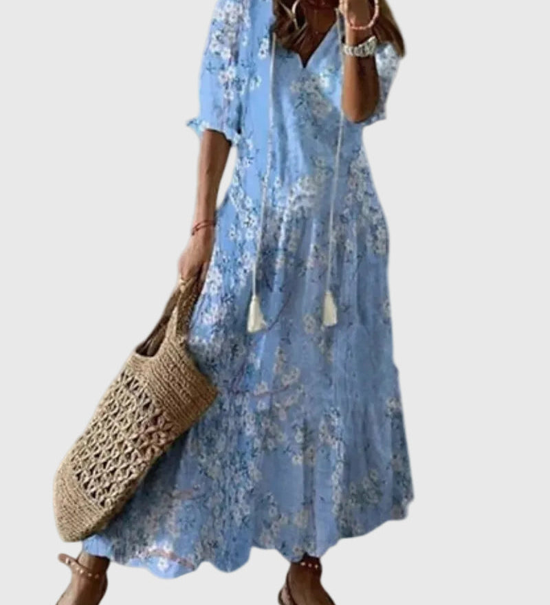 Amalia | Retro Bohemian Maxi Dress for Summer