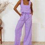 Megan - Sleek Minimalist Top with Flared Trousers