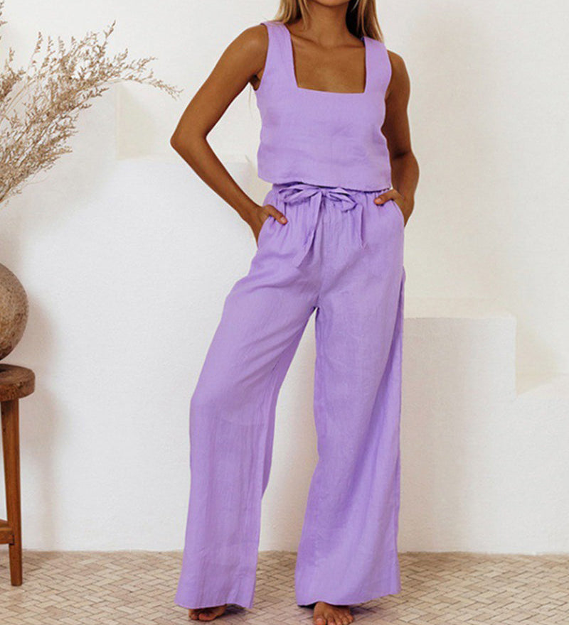 Megan - Sleek Minimalist Top with Flared Trousers