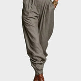 Nicolette - Long Sleeve Jumpsuit in Cotton and Linen Blend