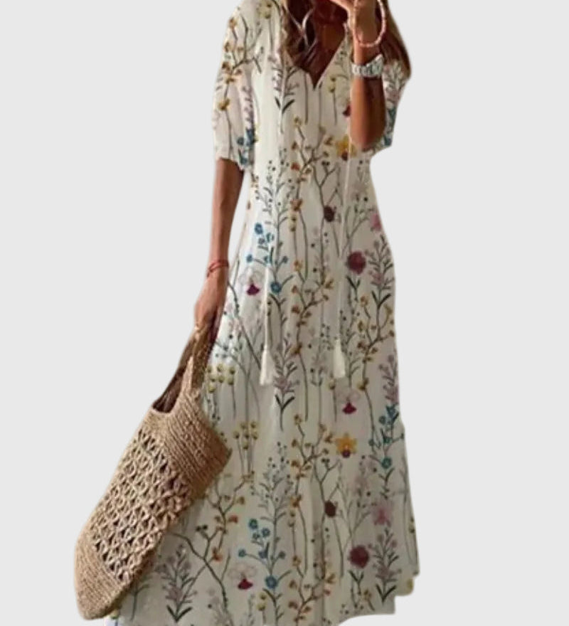 Amalia | Retro Bohemian Maxi Dress for Summer