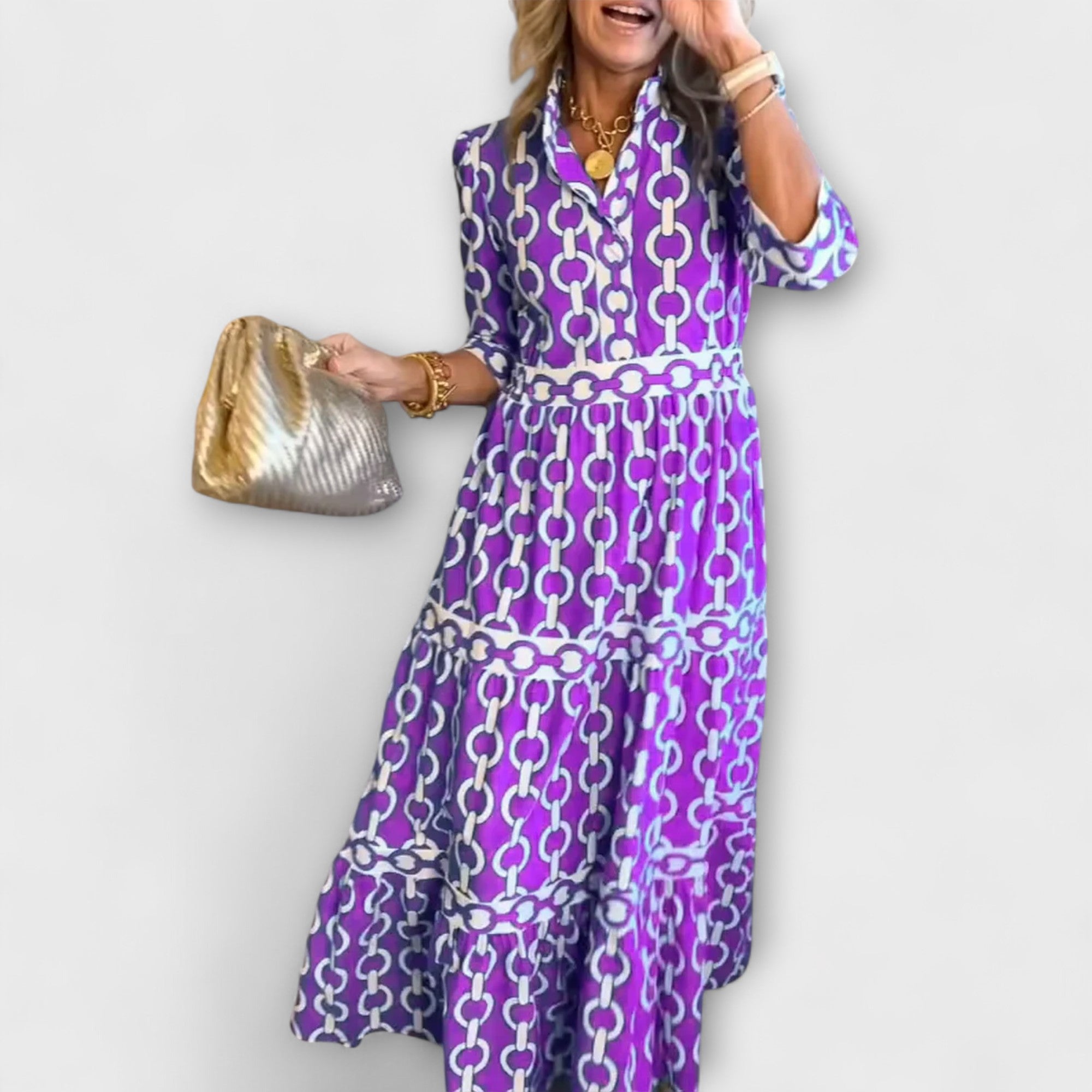JULIANA | Chain Pattern Midi Dress