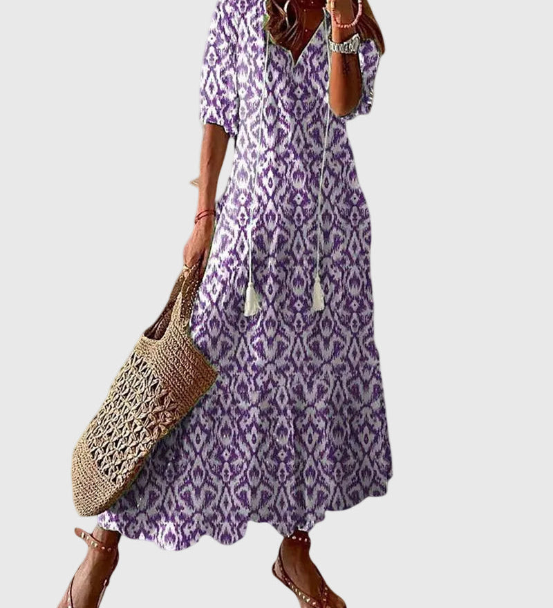 Amalia | Retro Bohemian Maxi Dress for Summer