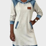 Raymonde - Denim-Effect Hooded Sweat Dress